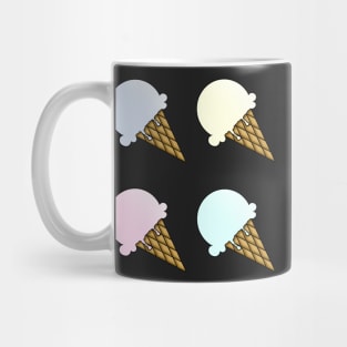 4 Flavor Ice Cream Pattern - Light Pastel Mug